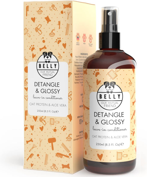 Belly Dog Detangling Spray, 8.5 Fl Oz - A Natural Dog Leave in Conditioner Spray & Detangler Spray - Dog Conditioner for Matted Coats & Detangling...