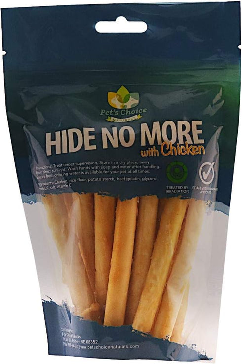 Pet’s Choice Pharmaceuticals HideNoMore, Rawhide Free Chicken Chew Treats for Dogs, 4-5" 18 ct...