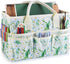 Craft Organizer Tote Bag Art Storage Caddy with Multiple Pockets Storage Containers for Art,Craft,and Office Supplies Storage Jasmine Flower...