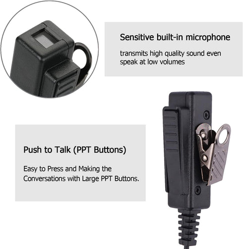 Compatible with Baofeng UV-5R BF-F8HP UV-82 Radios Earpiece Kenwood 2 Pin Two Way Radio Headset Walkie Walkie Surveillance Kit Police Headphone (1...