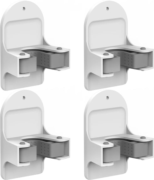 Plastic Broom Holder Wall Mount, White, 4 Count...
