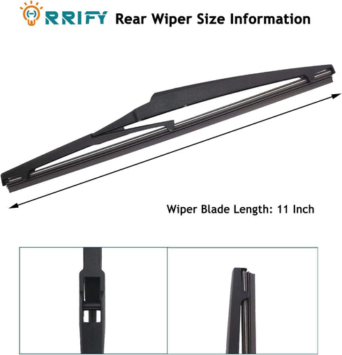 2 Pack 11" Rear Windshield Wiper Blade for Chevy HHR 06-11, for Hyundai Accent 12-22, for Kia Rio 12-22, for Kia Sorento 11-15, for Kia Soul 10-22...