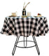 Buffalo Plaid Round Tablecloth Checkered Cotton Linen Table Cover for Kitchen Dining Room Home Decor ( Round - 48 Inch, White & Black )...