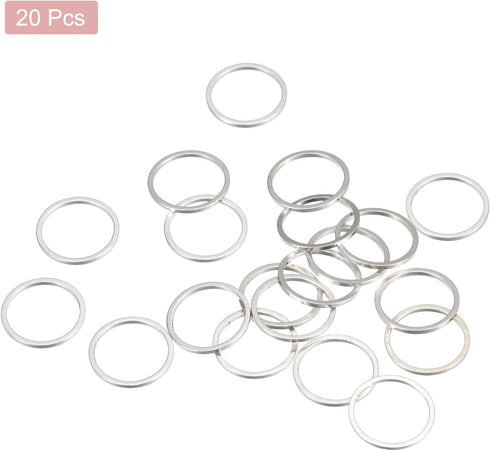 MECCANIXITY Round Earring Beading Hoop Rings, Circle Open Bezel Linking Ring 12mm/ 0.47" Silver Tone Earring Finding Link Ring for Jewelry Making,...