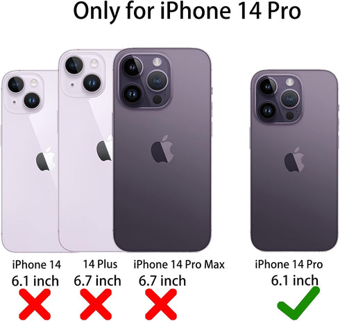 Annymall for iPhone 14 Pro Case with 2 Screen Protector, Heavy Duty Drop Protection Shockproof Full Body 3-Layer Military Rugged Durable Protectiv...