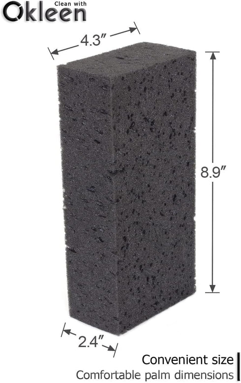 Big Sponge. Made in Europe. 3 Pack, Black. 8.9x4.3x2.4 Inch Extra Large Odorless Commercial Sponge for All Purpose Cleaning...