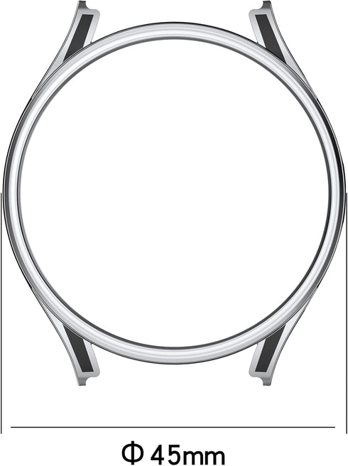 Smartwatch Full Coverage PC Protective Case Cover with Tempered Glass Screen Protector Compatible with Samsung Watch 5 Pro 45mm, Soft and Durable(...