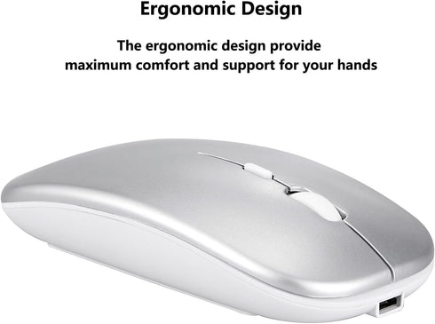 Wireless Bluetooth Mouse for Apple iPad iPhone MacBook Android Samsung Tablet Phone Dual-Mode Rechargeable 2.4G Portable Computer Mice for Windows...