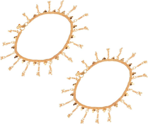 Efulgenz Gold Tone Indian Jewelry Set for Women Dubai Style Anklet Set Bollywood Fashion Indian Gold Tone Drop Anklet Indian Bridal Jewelry for We...