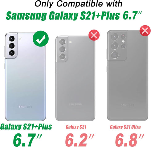 IKAZZ for Galaxy S21 Plus Case,Military Grade Shockproof Heavy Duty Protective Phone Cover Pass 16ft Drop Test with Magnetic Kickstand Car Mount H...