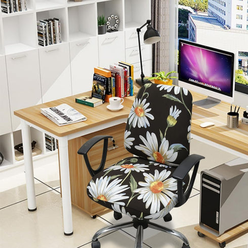 Office Chair Cover Stretchable Computer Desk Chair Seat Covers Anti-Dust Universal Split 2 Piece Rotating Swivel Chair Slipcover Protector (Wild D...