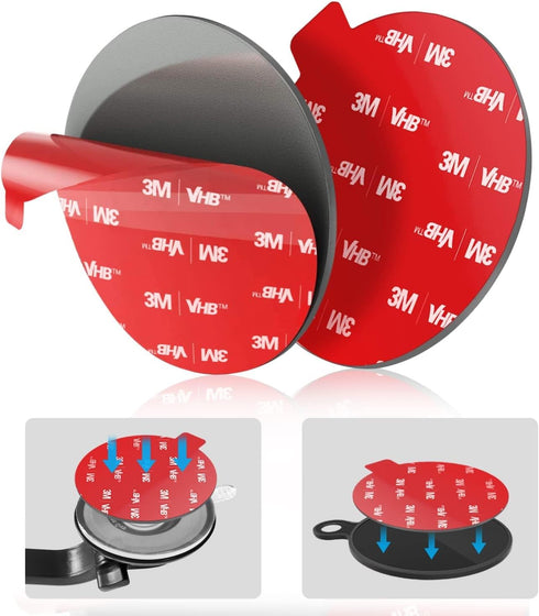 volport Very Strong Sticky Adhesive, 2.76in/70mm Dashboard Pad Mounting Disk Adhesive Replacement Kit, Double Sided Stickers for Suction Cup Dashb...