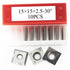 15mm Square Carbide Inserts Cutters Knives Blades 15×15×2.5mm-30°for Woodworking Spiral/Helical Planer Cutter Head or Lathe Turning 10pcs...