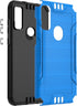 TJS Compatible for AT&T Maestro 3 (U626AA) Case, with Tempered Glass Screen Protector, Magnetic Support Hybrid Shockproof Metallic Brush Finish Ph...