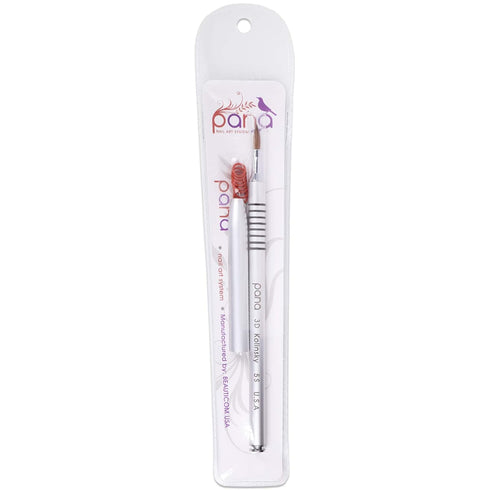 PANA 3D Kolinsky Acrylic Nail Art Sculpture Brush with Silver Metal Non-Slip Grip Handle for Manicures 3D Nail Art Flower Designs (Size #5)...