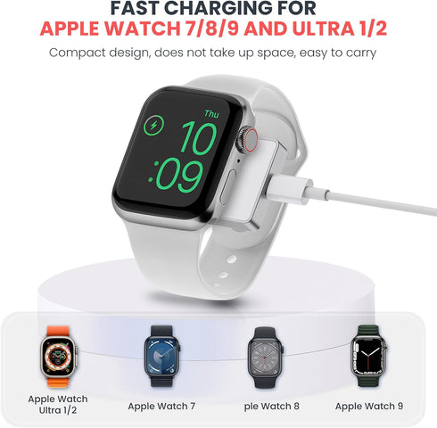 Apple Watch Charger, Portable iWatch Fast Charger, Magnetic Wireless Travel Charging Dock with Keychain for Apple Watch 9 8 7 6 5 SE 4 3 Ultra 1 2...
