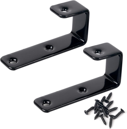 8 Pack Bunk Bed Ladder Hooks, Inside Width 1" Vinyl Coated Iron Heavy Duty Hook Brackets for Bed Decoration Tool with 2 Size Mounting Screws, 2.75...