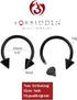 Forbidden Body Jewelry Set of 2 Rings: 16g 10mm Black IP Plated Surgical Steel Spiked Horseshoe Hoop Rings...