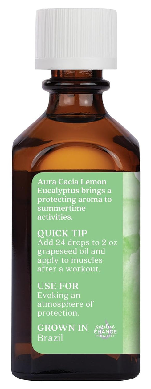 Aura Cacia Essential Oil, Awakening Lemon Eucalyptus, 2 fluid ounce...