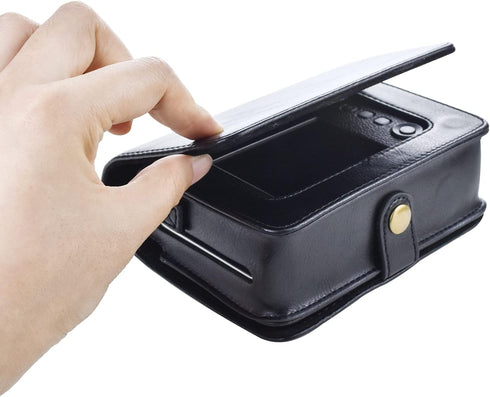 Rieibi Mini EVO Case - Retro PU Leather Protective Case for Fujifilm Instax Mini EVO Instant Camera - Removable Case with Adjustable Shoulder Stra...