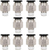 Beduan Pneumatic Push to Connect Fittings Male Straight PC 10mm Tube OD x 1/2 Inch Male Thread Push Lock Fittings (Pack of 10)...