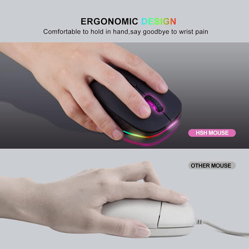 Wireless Gaming Mouse Computer Mouse PC Mouse Mac Gaming Mouse Bluetooth Mouse Soundless Mouse Mice for PC, Tablet, Laptop with Win/Pad/Mac/Linux/...