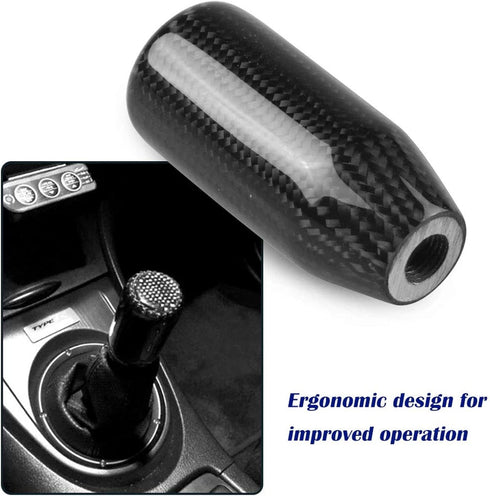 RYANSTAR Universal Gear Shift Style Knob,Car Modified Carbon Fiber Stand Head Manual Transmission Shift Lever Knob Head Wave Stick Shift Knob...