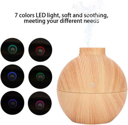 Mini Humidifiers, 130ml USB LED Aroma Essential Oil Diffuser Dry Burning Resistant Desktop Humidifier Aromatherapy Fragrant Oil Humidifier Vaporiz...