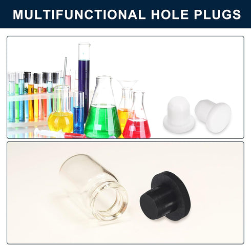 uxcell 16 Pieces Black Rubber Stopper, 5mm Plug Holes for 4.5-4.8mm/0.18-0.19" Hole...