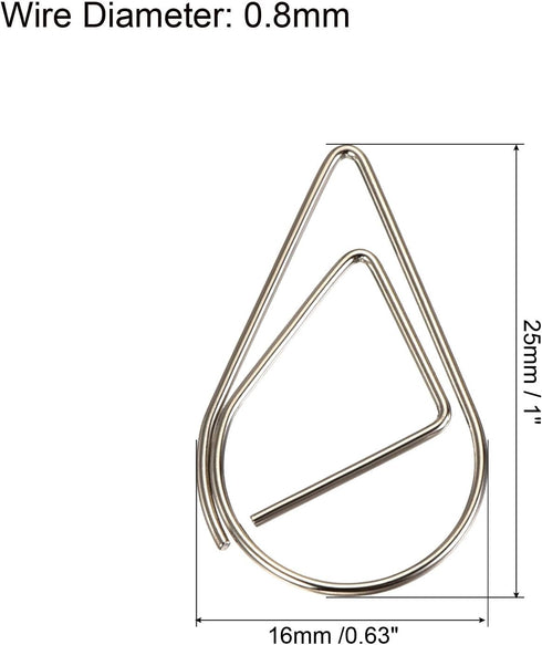 MECCANIXITY Paper Clip Drop-Shaped Cute Decorative Clips Bookmarks with Box 1 Inch Silver for Organize Office Home, Pack of 100...