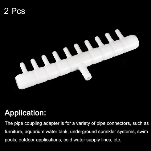 uxcell 2Pcs 9mm to 5.5m 10 Ways Air Line Tubing Splitter Connector Fish Tank Oxygen Pipe Air Tubing Adapter for Aquarium, White...