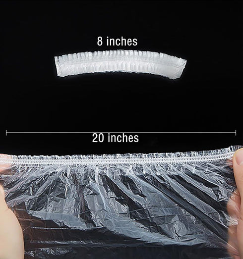 100 Plastic Bowl Covers Elastic Reusable? Restaurant Salad Bowl Cover? Mixing Bowl Food Cover Hair Bowl Protective Cover? Kitchen Small Appliances...