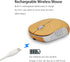 Icemouse Wireless Computer Mouse, Rechargeable Bamboo Wireless Mouse 2.4GHz Optical Silent Mouse with USB Receiver and 4 Adjustable DPIs, for Lapt...