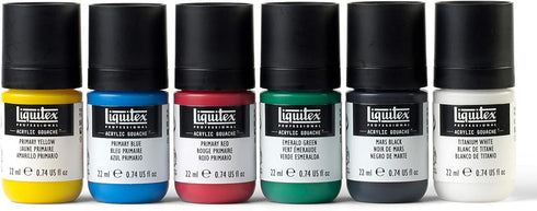 Liquitex Professional Acrylic Gouache Paint, 6 x 22ml (0.74-oz), Primaries Set...