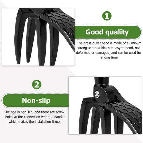 Weed Picker with Handle Stand Up Weed Puller Tool for Garden Adjustable Weeder Weed Removal with Non-Slip Metal Front Claws, Easy to Carry, No Squ...