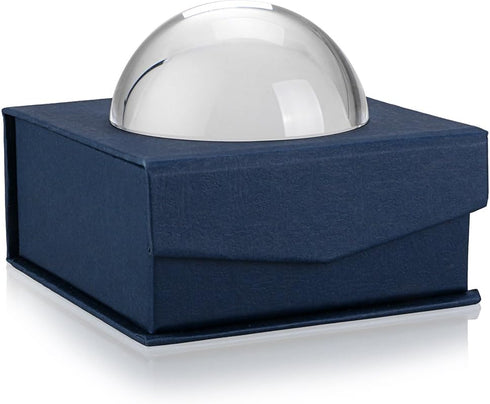 Sumnacon Crystal Magnifying Glass Dome - 3.15'' Crystal Magnifier Dome, Fuctional Paperweight/Photography/Decoration, Reading Aid for Blueprints, ...