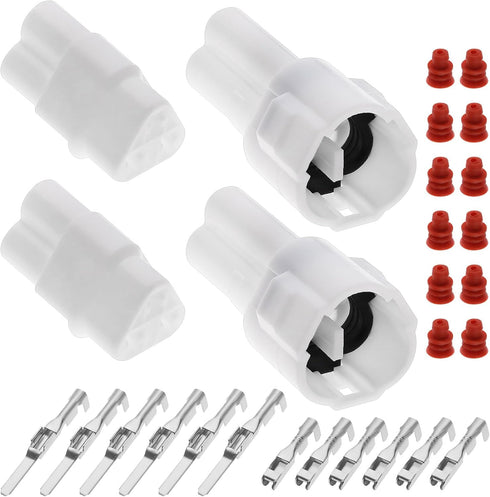 SING F LTD 2 Sets 3Pin Motorcycle Connector Kit Compatible with Sumitomo Plug Compatible with Yamaha Compatible with Kawasaki 3 Pin Way Male Femal...
