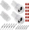 SING F LTD 2 Sets 3Pin Motorcycle Connector Kit Compatible with Sumitomo Plug Compatible with Yamaha Compatible with Kawasaki 3 Pin Way Male Femal...