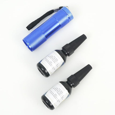 UV Glue Kit with uv light, Liquid Plastic Welder, Glass repair fluid, Cures Quickly, Plastic, Glass, Metal Adhesive Repair for Home, Outdoors. (2P...