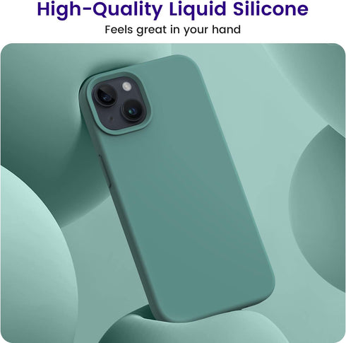 OTOFLY Designed for iPhone 13 Phone Case, Silicone Shockproof Slim Thin Phone Case for iPhone 13 6.1 inch Midnight Green......