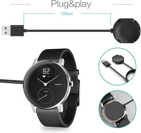 TUSITA Charger Compatible with Withings Steel HR | Nokia Steel HR - 1M...