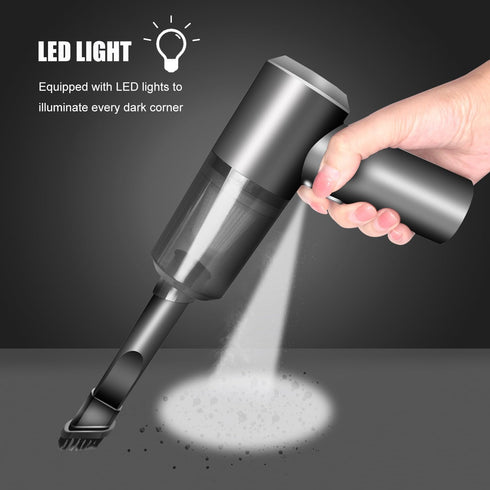 Handheld Car Vacuum Cleaner, Cordless Vacuum Cleaner, Mini Vacuum Cordless with LED Light, Portable Vacuum Cleaner for Home, Office and Car Cleani...