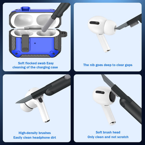 AirPods Pro 2nd Generation Case Cover with Cleaner Kit, Military Hard Shell Protective Armor with Lock for AirPod Gen 2 Charging Case2023 2022, Fr...