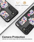 Galaxy S23 Case Cute with Strap Stand Finger Kickstand, Case for Flower Floral Designer for Girls Aesthetic Cool Silicone Compatible with Samsung ...