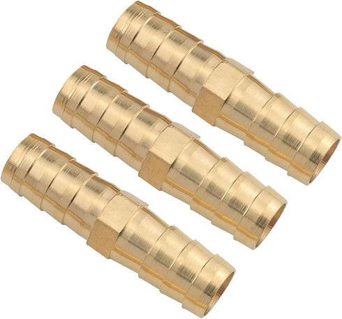 10PCS Brass Barb Fittings 3/8 Inch Hose Inner Diameter Quick Connector Splicer Barb Fitting Pipe Repair Accessories Suitable for Air Water Fuel Oi...