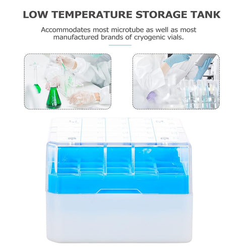 iplusmile Polycarbonate Freezer Boxes 25- grids Freezing Cryovial Storage Box Polycarbonate CryoBox Vial Rack Microcentrifuge Tube Box...