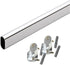 60" Polished Chrome Oval Closet Rod with Screw-On End Supports | 1 Pack...