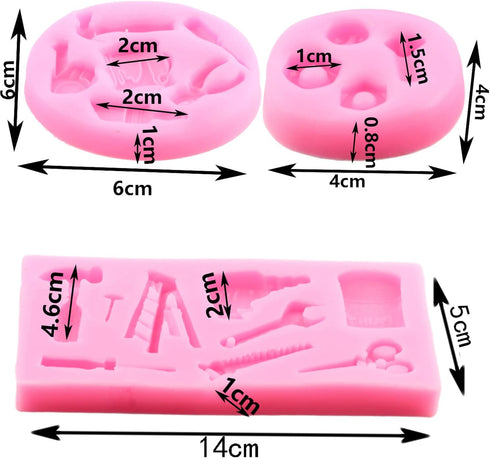 Mujiang Construction Tools Fondant Silicone Molds For Chocolate Candy Sugarcraft Cupcake Topper Cake Decorating...