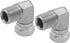 (2-PACK) 1501-06-06 Hydraulic Hose Adapter Fitting 3/8"-18NPTF Male×3/8"-18NPSM Female Swivel 90°Pipe Joints Elbow Carbon Steel...