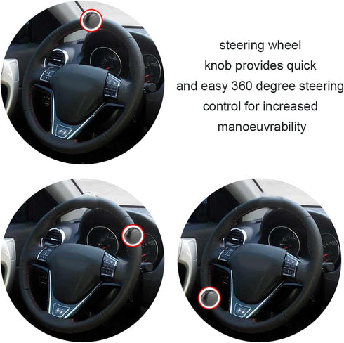 Universal Steering Wheel Knob Spinner,Black Heavy Duty Vehicle Steering Wheel Suicide Spinner Fit for Cars, Truck,Boat...
